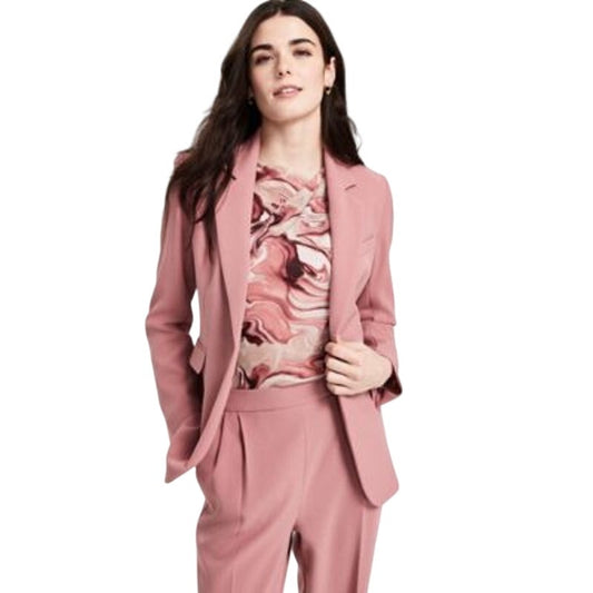 Bar III Women's Notched-Collar One-Button Blazer Jacket in Tuscan Clay Pink