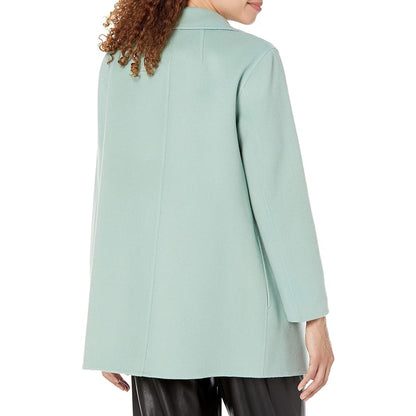 THEORY Clairene Jacket in Double-Face Wool-Cashmere in Silver Mint, Size XXL