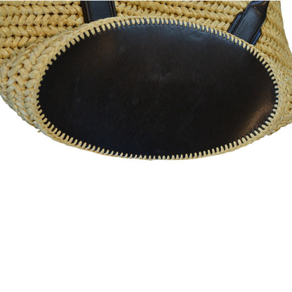 Bottega Veneta Women's "Arco" Raffia Tote Bag with Leather Pouch