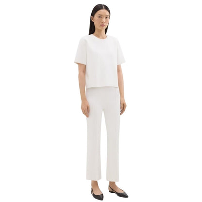 Theory Women's Cropped Flare Pant in Crepe Knit, Size Large