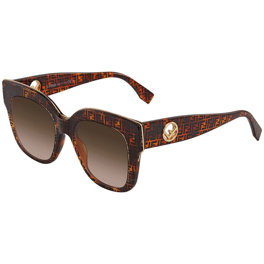 Fendi Brown & Black Havana Sunglasses, “Modern Cat Eye”