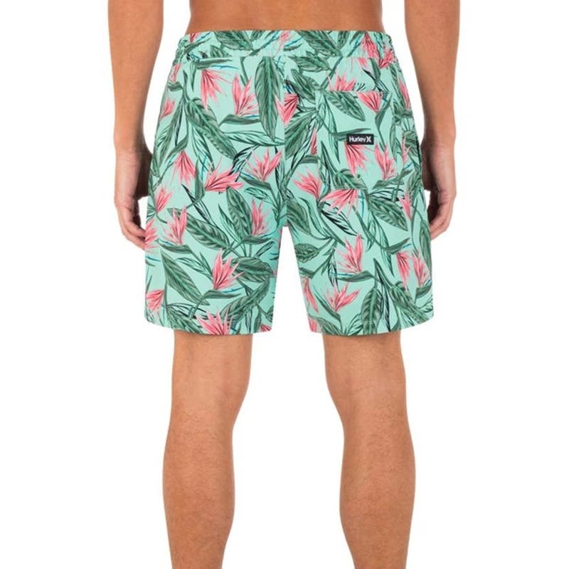 Hurley Men's Cannonball Volley Swim Trunks Aqua Floral, Size XXL