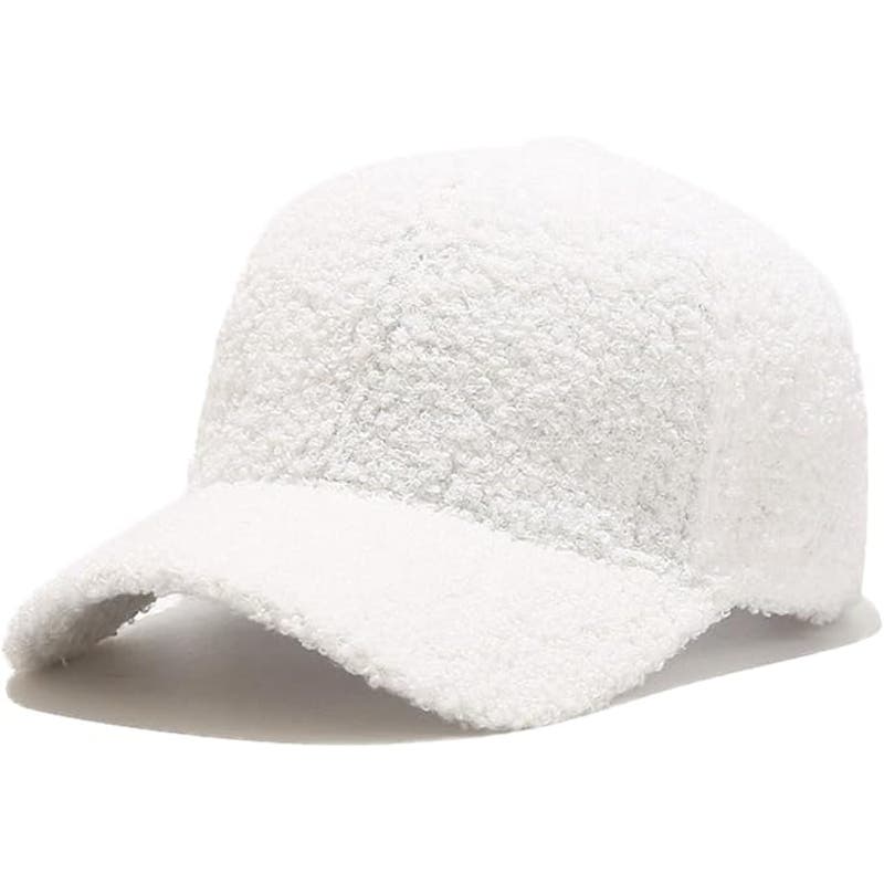 JENNI Women's Sherpa Baseball Cap Hat In Ivory
