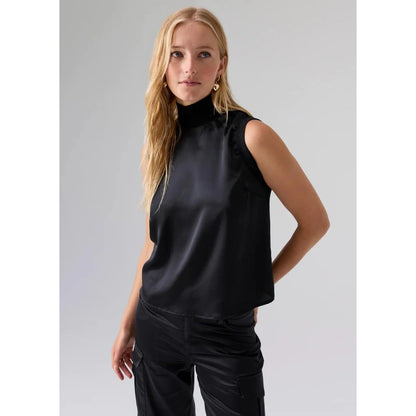 Sanctuary Nights Like This Satin Top In Black