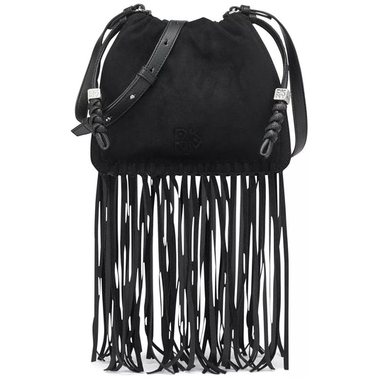 DKNY Halle Small Drawstring Crossbody in Black