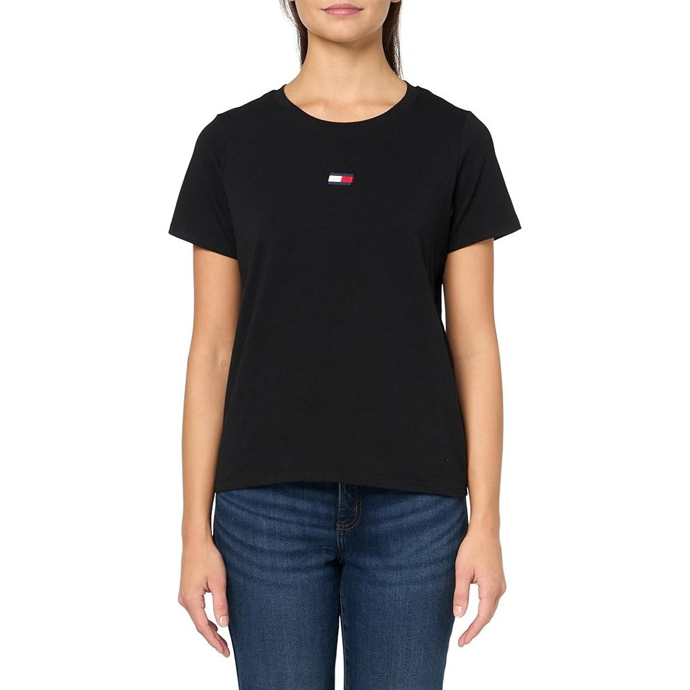 Tommy Hilfiger Sport Women's Short Sleeve Logo Top in Black
