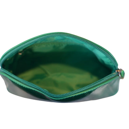 Stella Max Women's Zip Closure Cosmetic Bag in Green
