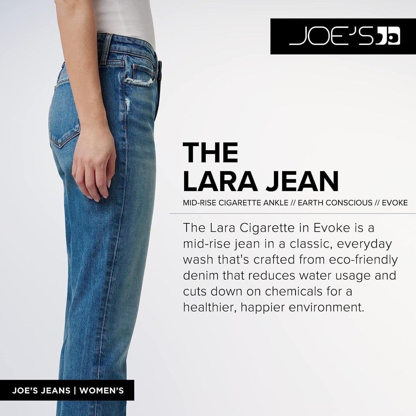 Joe’s Jeans Women’s Distressed Blue The Lara Straight-Leg Cigarette Ankle Jeans