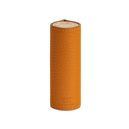 Hermes Leather Lipstick Case, FEU Orange, NWT