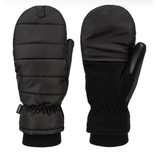 Isotoner Signature Women's Sleek Finger-Flip Touchscreen Mittens in Black, L/XL