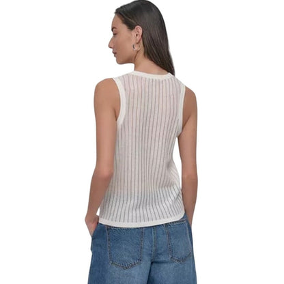 DKNY Women's Drop Stitch Tank Top in Ivory