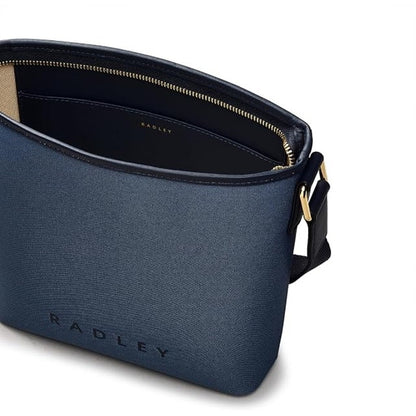 Addison Row Responsible Medium Ziptop Cross Body Bag In Open Blue