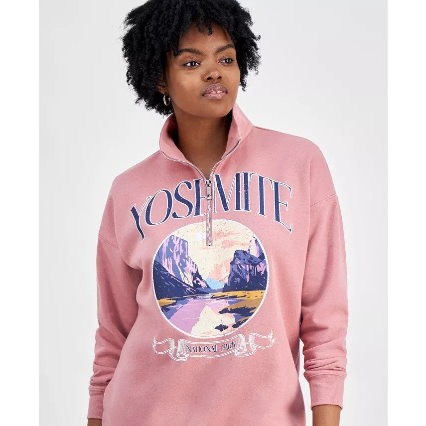 Self Esteem Juniors' Oversized Yosemite 1/4-Zip Sweatshirt