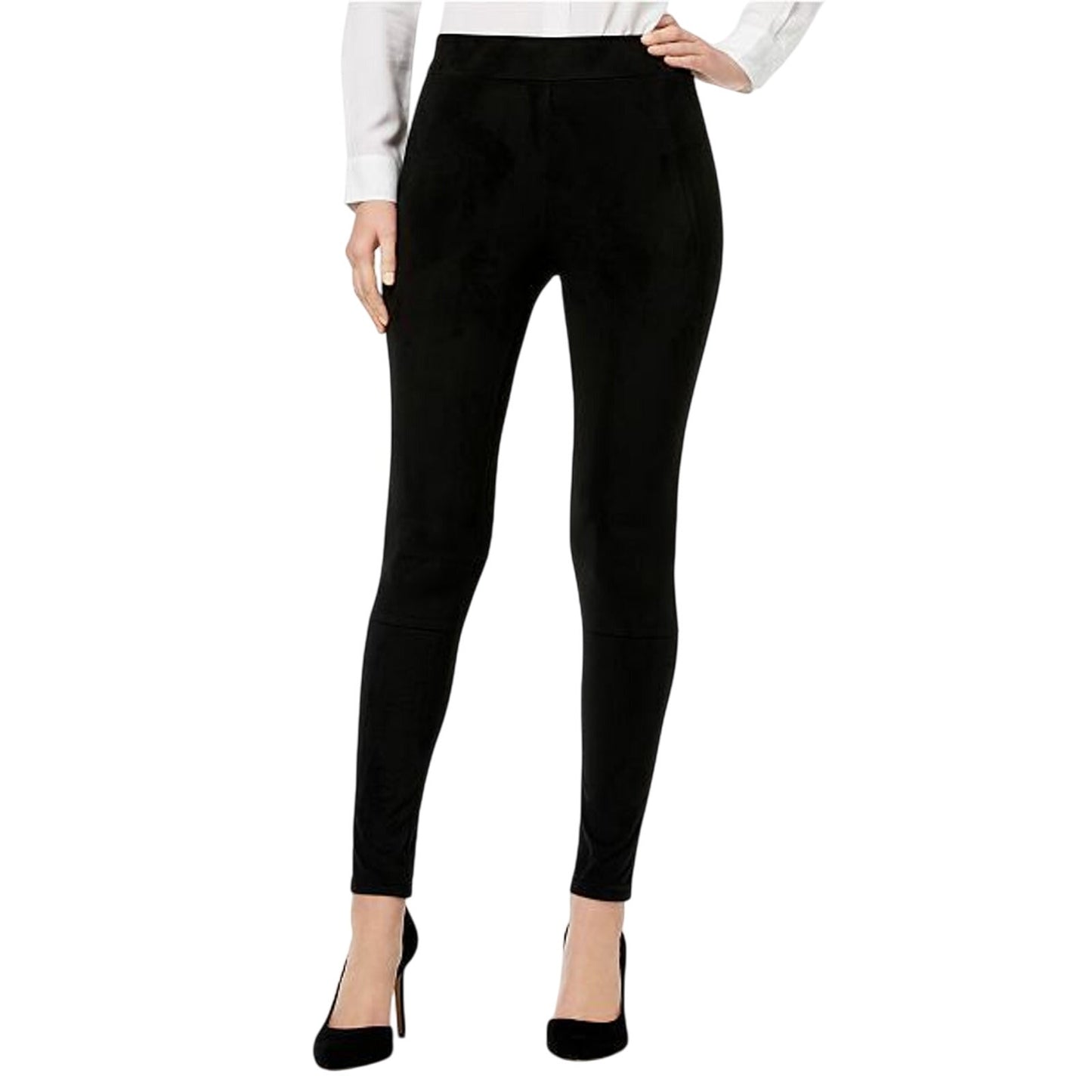 INC International Concepts Women's Faux-Suede Leggings in Black