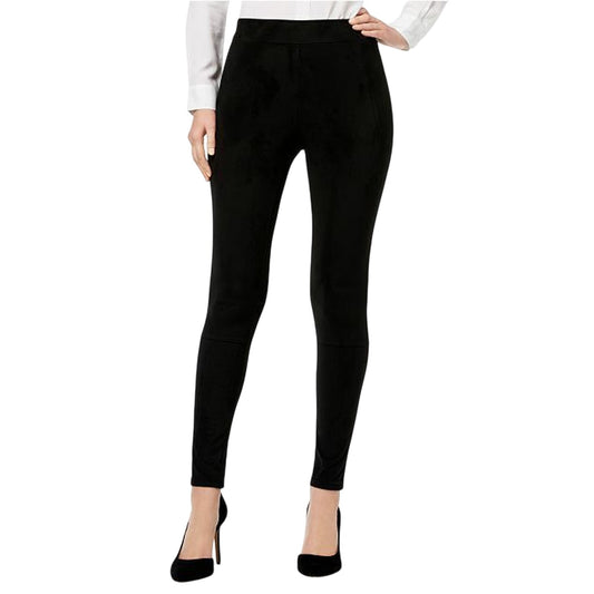 INC International Concepts Women's Faux-Suede Leggings in Black
