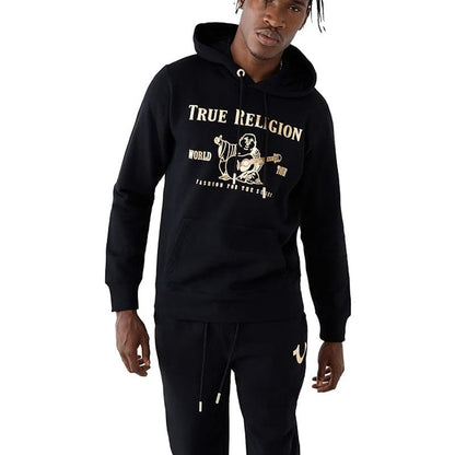 True Religion Men's Metallic Buddha Fleece Hoody Black