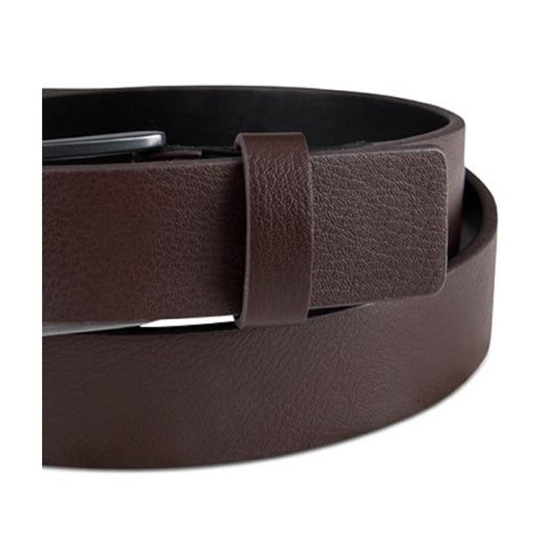 ALFANI Men's Stretch Tab Faux-Leather Belt Brown