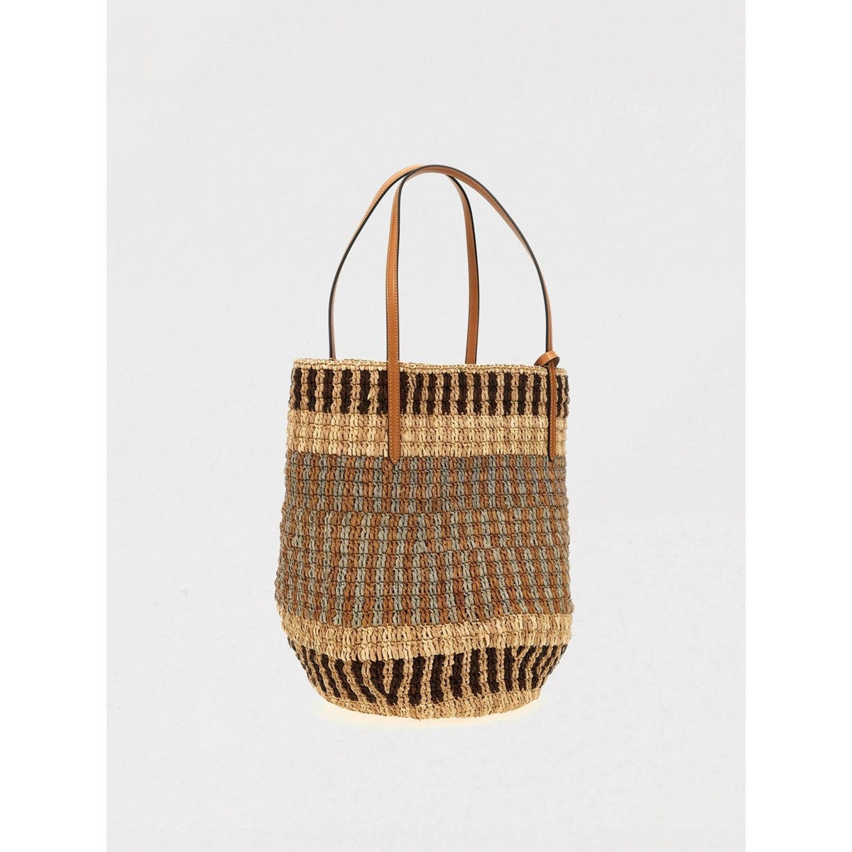 Valentino  VLOGO SIGNATURE RAFFIA SHOPPING BAG TOTE
