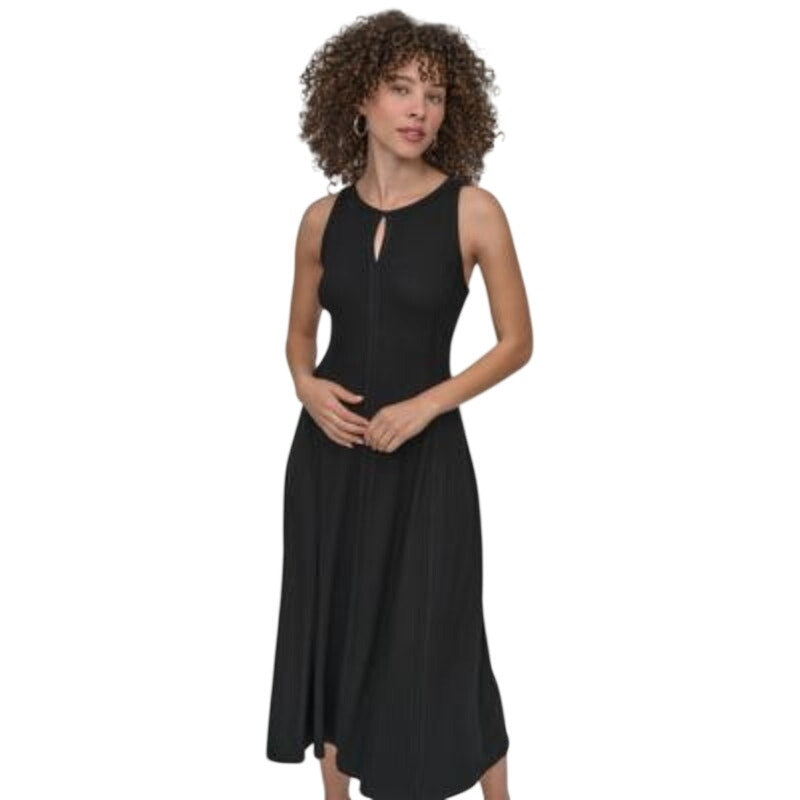 DKNY Women's Sleeveless Keyhole Maxi Dress in Black