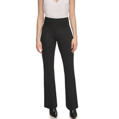 Calvin Klein Women's Wide Waistband Pull-On Pants in Black