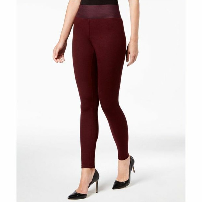 INC INTERNATIONAL CONCEPTS LADIES HIGH RISE LEGGINGS, BURGUNDY, S, NWT