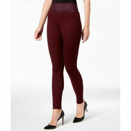 INC INTERNATIONAL CONCEPTS LADIES HIGH RISE LEGGINGS, BURGUNDY