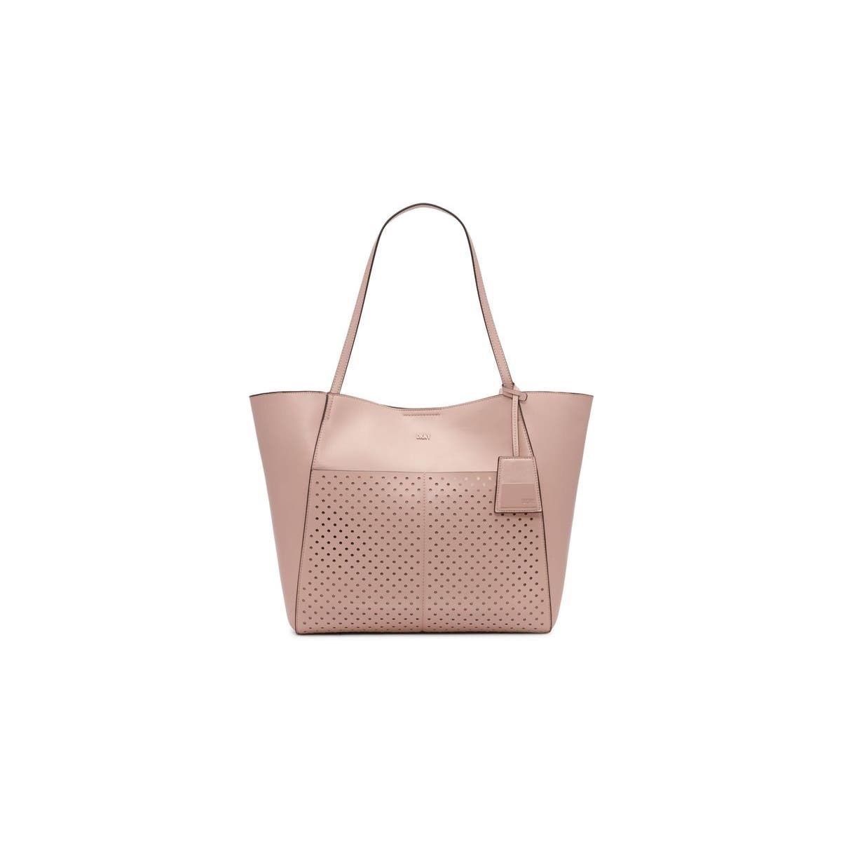 DKNY Peyton Large Perforated Tote Bag In Rosewater Pink