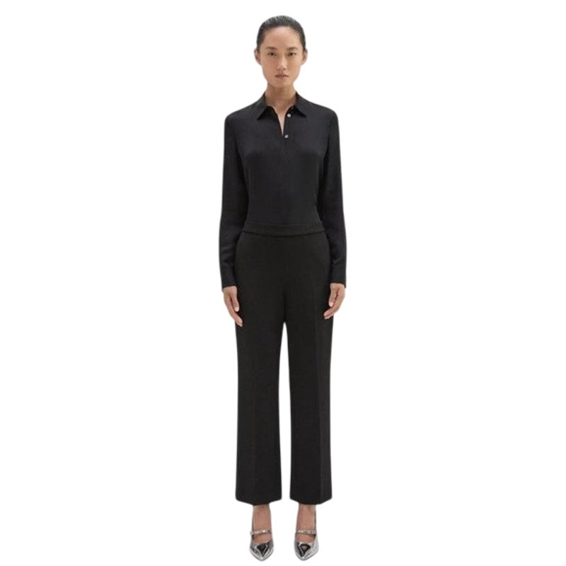 THEORY Women's Treeca 4K Pull-On Pants in Double-Knit Jersey Black