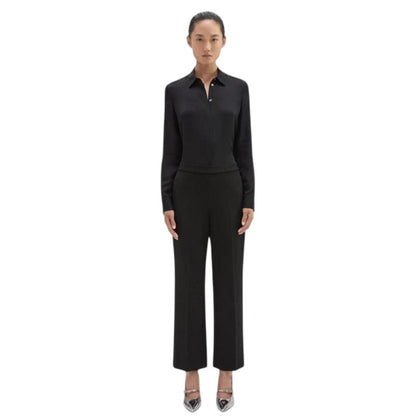 THEORY Women's Treeca 4K Pull-On Pants in Double-Knit Jersey Black