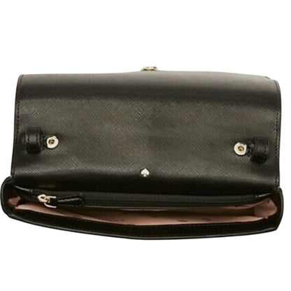 Kate Spade Black Leather “Spencer” Crossbody Wallet w/ Chain Strap