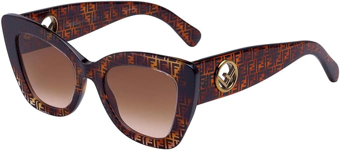 Fendi Brown & Black Havana Sunglasses, “Modern Cat Eye”