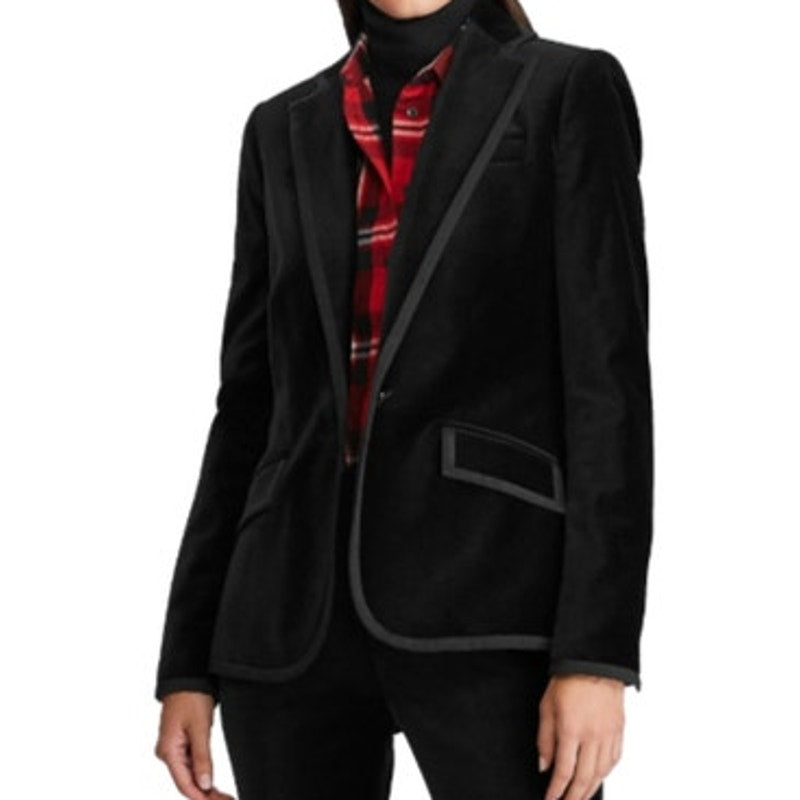 Ralph Lauren Black Velour Women’s “Bradburn” Blazer, Size 10P