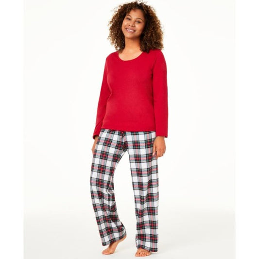 Family Pajamas Matching Women’s Mix It Stewart Plaid & Red Pajama Set, Size XL