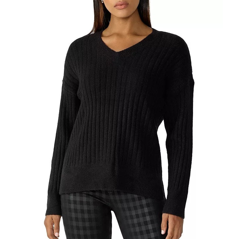 Sanctuary Ribbed Knit Sweater In Black