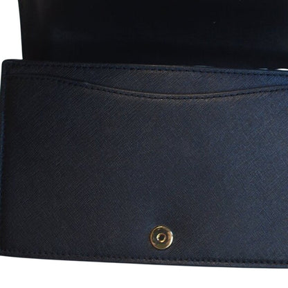 MICHAEL KORS Jet Set Leah Full Flap Chain Crossbody In Black Saffiano Leather