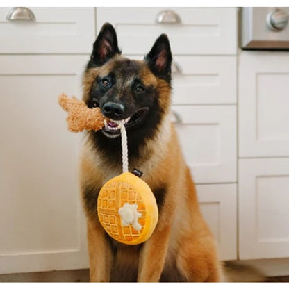 P.L.A.Y. Barking Brunch Chicken & Waffles Dog Chew Toy