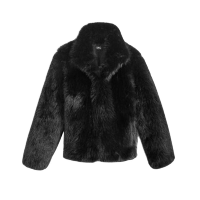 INC International Concepts Mommy and Me Women's Faux-Fur Coat in Black