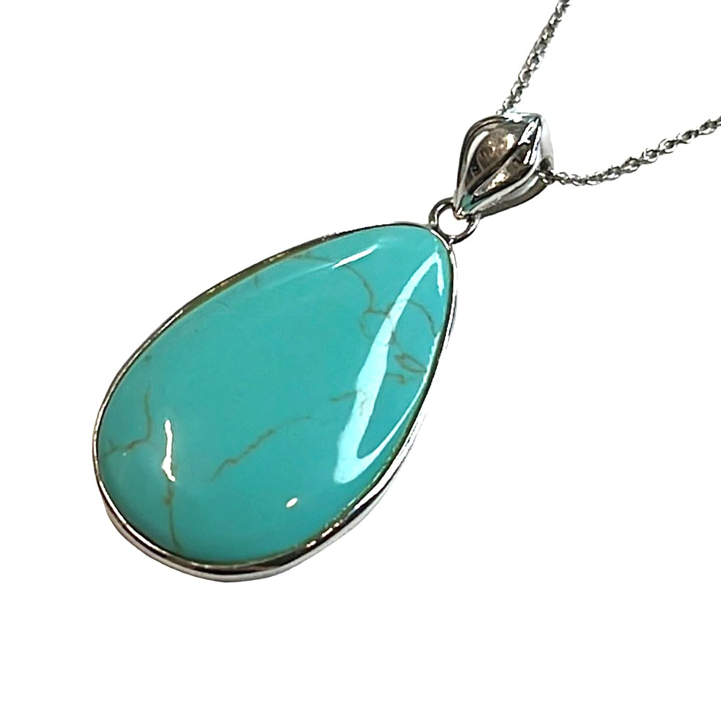 R. H. Macy Silver & Turquoise Teardrop Necklace, NWT!