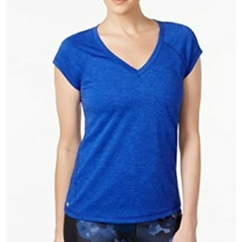 Ideology Heather Royal Blue V-Neck Athletic Tee Shirt, Size Medium, NWT!!