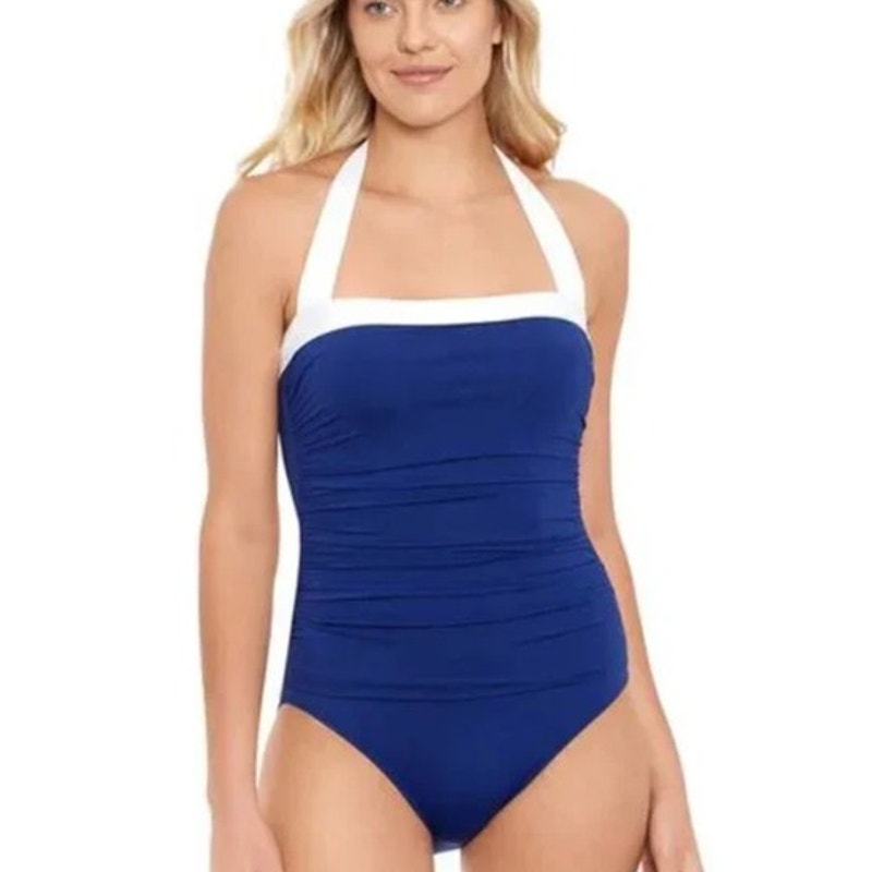 Lauren Ralph Lauren Women's Skirted One-Piece Swimsuit in Sapphire Blue
