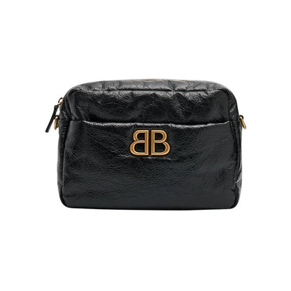 Balenciaga Monaco Camera Bag XS in Black Crushed Leather