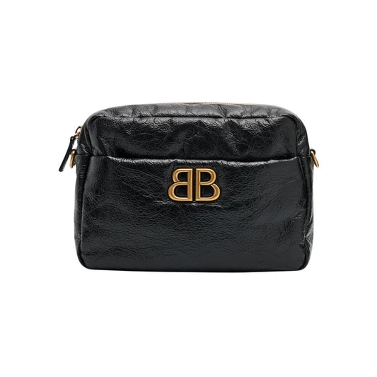 Balenciaga Monaco Camera Bag XS in Black Crushed Leather