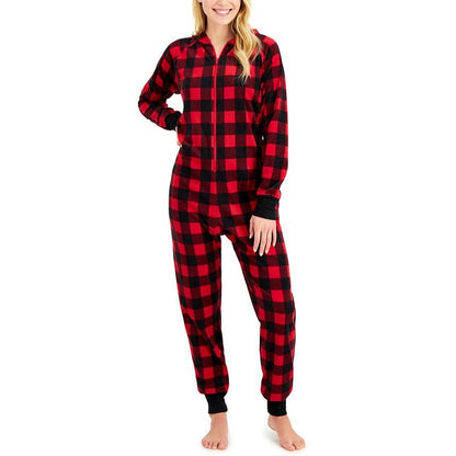 FAMILY PAJAMAS Matching Women's 1-Pc. Red Buffalo Check Family Pajamas