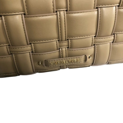 Michael Kors Camel “Ivy” Woven Tote Bag, Vegan Faux Leather, NWT