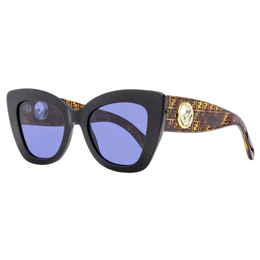 Fendi Black “Butterfly” Sunglasses w/ Signature Havana Arms, FF0327/S