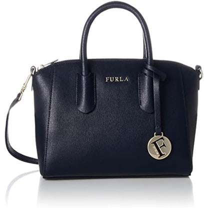 Furla Black Pebbled Leather Handbag w/ Removable Strap