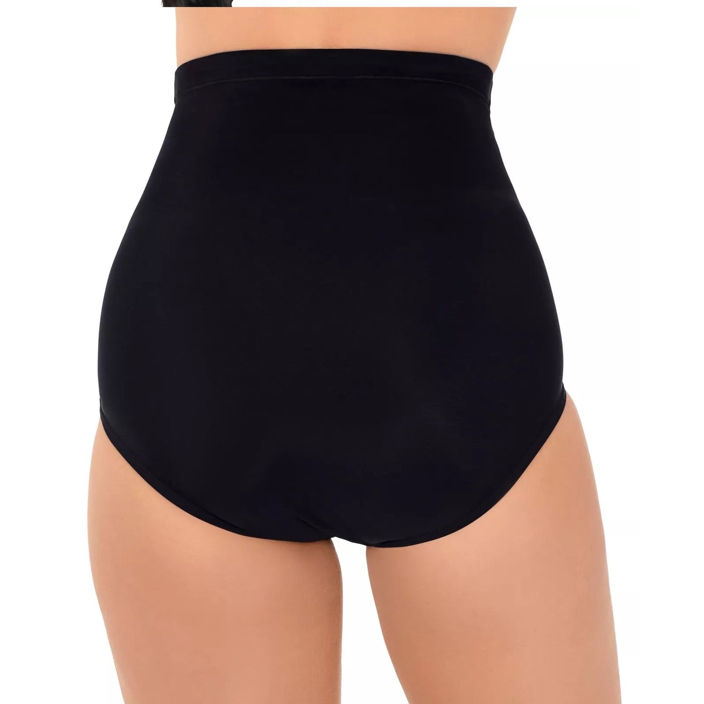 Swim Solutions Swimsuit, Plus Solid High-Waist Swim Brief In Black
