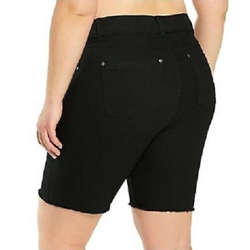 HUE Ladies Ultra Soft Denim Bermuda Shorts in Black