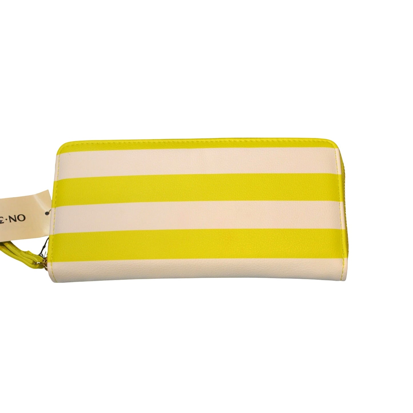On 34th Women's "Angii" Zip Around Wristlet Wallet in Striped Yellow & White