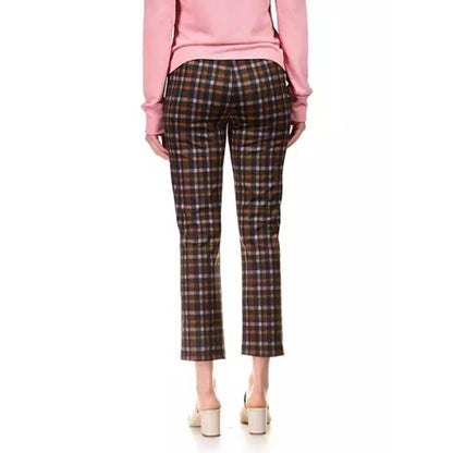 Sanctuary Ladies Carnaby Kick Crop Pants In Plum Plaid